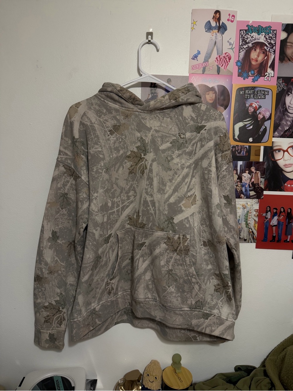 abercrombie kids Camouflage Crewneck Hoodie - Gray, Olive